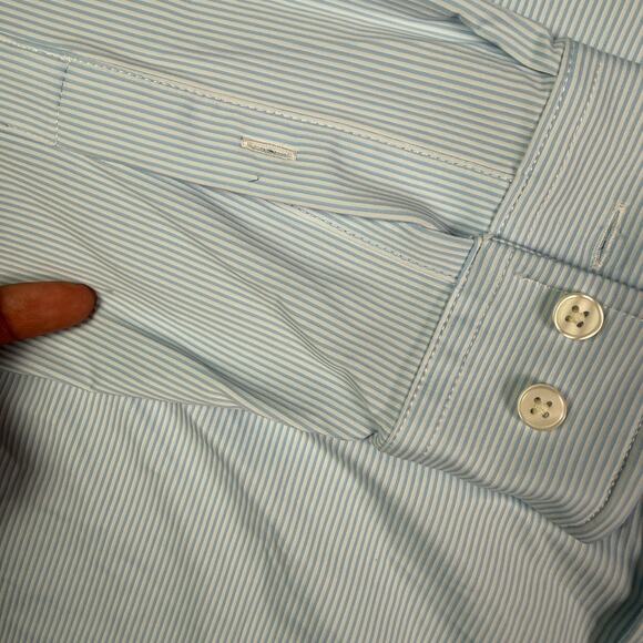Rhone Shirt Mens L Blue Classic Fit Commuter Button Performance Italian Fabric - Picture 3 of 12